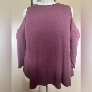 3/$15 Forever 21+ Cold Shoulder Maroon Top 3X